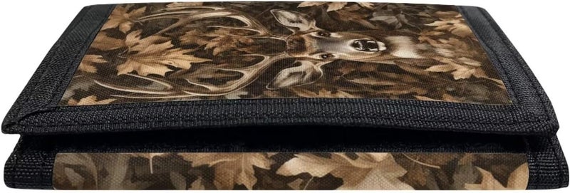 Rnyleeg Hunting Deer Wallet for Boys Novelty Canvas Wallets for Kids 6-8 8-10 10-12 Outdoor Sports Travel Wallet for Childrens Trifold Play Purse with Sticker and Coin Pocket - Image 5
